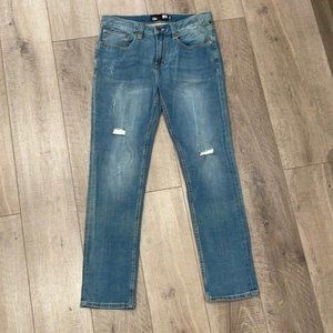 RSQ Men's London Skinny Jeans Blue Distressed Medium Wash Size 32 x 30